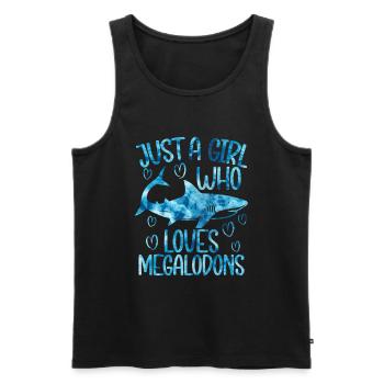 Megalodon Shark Biology Ocean Shark Lover - Men's Premium Organic Tank Top - black - Front - AI Model Male 178 light (178cm)