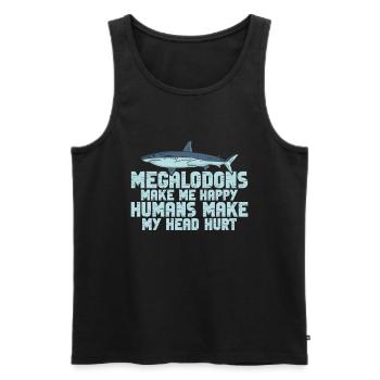 Megalodon Shark Biology Ocean Shark Lover - Men's Premium Organic Tank Top - black - Front - AI Model Male 178 light (178cm)