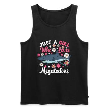 Megalodon Shark Biology Ocean Shark Lover - Men's Premium Organic Tank Top - black - Front - AI Model Male 178 light (178cm)