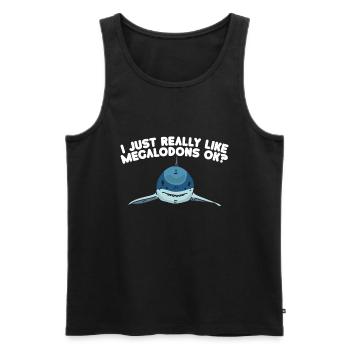 Megalodon Shark Biology Ocean Shark Lover - Men's Premium Organic Tank Top - black - Front - AI Model Male 178 light (178cm)