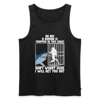 Megalodon Shark Biology Ocean Shark Lover - Men's Premium Organic Tank Top - black - Front - AI Model Male 178 light (178cm)