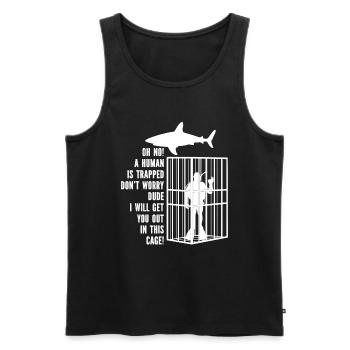 Megalodon Shark Biology Ocean Shark Lover - Men's Premium Organic Tank Top - black - Front - AI Model Male 178 light (178cm)