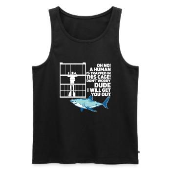 Megalodon Shark Biology Ocean Shark Lover - Men's Premium Organic Tank Top - black - Front - AI Model Male 178 light (178cm)