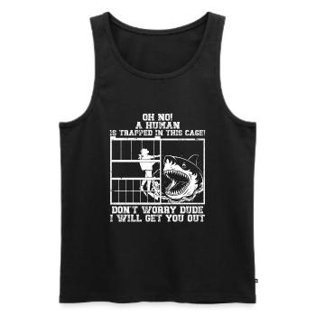Megalodon Shark Biology Ocean Shark Lover - Men's Premium Organic Tank Top - black - Front - AI Model Male 178 light (178cm)
