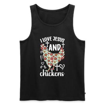 Jesus And Chickens Farmer Lover Farmer - Men's Premium Organic Tank Top - black - Front - Michal (187cm)