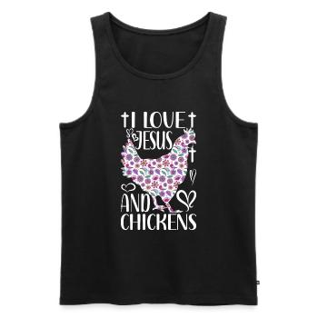 Jesus And Chickens Farmer Lover Farmer - Men's Premium Organic Tank Top - black - Front - Michal (187cm)