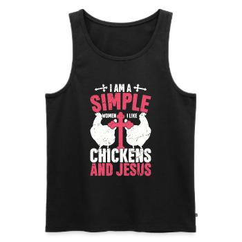 Jesus And Chickens Farmer Lover Farmer - Men's Premium Organic Tank Top - black - Front - Michal (187cm)
