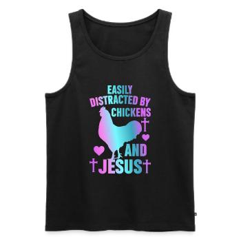 Jesus And Chickens Farmer Lover Farmer - Men's Premium Organic Tank Top - black - Front - Michal (187cm)
