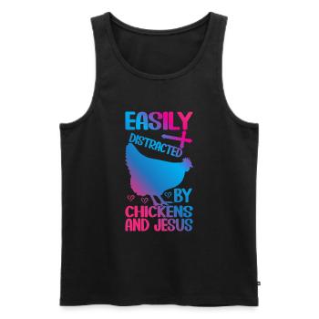 Jesus And Chickens Farmer Lover Farmer - Men's Premium Organic Tank Top - black - Front - Michal (187cm)
