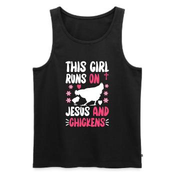 Jesus And Chickens Farmer Lover Farmer - Men's Premium Organic Tank Top - black - Front - Michal (187cm)