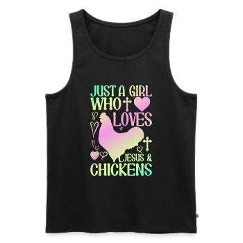 Jesus And Chickens Farmer Lover Farmer - Men's Premium Organic Tank Top - black - Front - Michal (187cm)