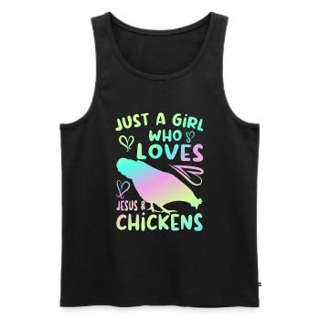 Jesus And Chickens Farmer Lover Farmer - Men's Premium Organic Tank Top - black - Front - Michal (187cm)