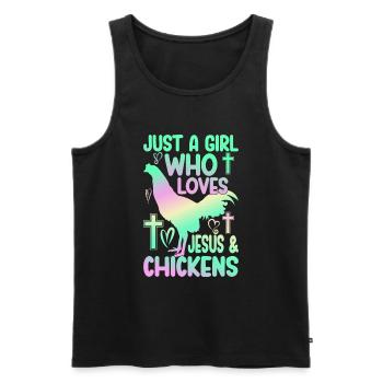 Jesus And Chickens Farmer Lover Farmer - Men's Premium Organic Tank Top - black - Front - Michal (187cm)