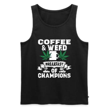 Weed Coffee Cannabis Stoner Koffein Ganja - Männer Premium Bio Tank Top - Schwarz - Vorne - Michal (187cm)