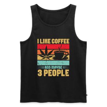Weed Coffee Cannabis Stoner Caffeine Ganja - Men's Premium Organic Tank Top - black - Front - AI Model Male 178 light (178cm)
