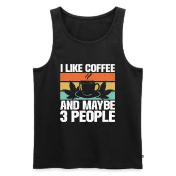Weed Coffee Cannabis Stoner Koffein Ganja - Männer Premium Bio Tank Top - Schwarz - Vorne - Michal (187cm)