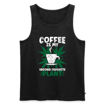 Weed Coffee Cannabis Stoner Koffein Ganja - Männer Premium Bio Tank Top - Schwarz - Vorne - Michal (187cm)