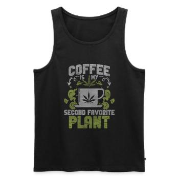 Weed Coffee Cannabis Stoner Koffein Ganja - Männer Premium Bio Tank Top - Schwarz - Vorne - Michal (187cm)