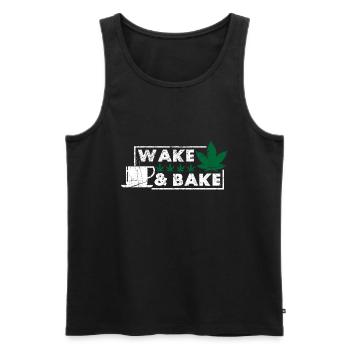 Weed Coffee Cannabis Stoner Koffein Ganja - Männer Premium Bio Tank Top - Schwarz - Vorne - Michal (187cm)