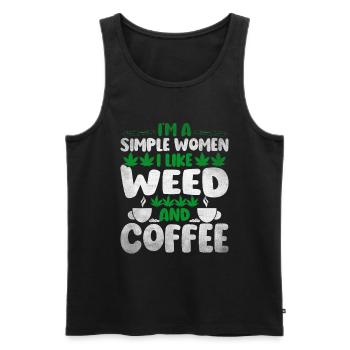 Weed Coffee Cannabis Stoner Koffein Ganja - Männer Premium Bio Tank Top - Schwarz - Vorne - Michal (187cm)