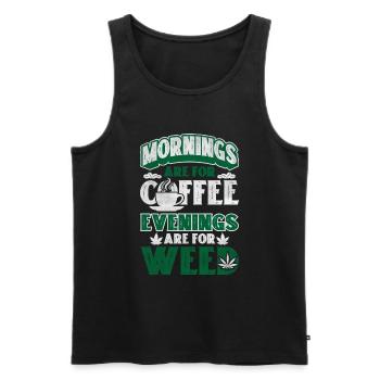 Weed Coffee Cannabis Stoner Koffein Ganja - Männer Premium Bio Tank Top - Schwarz - Vorne - Michal (187cm)