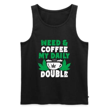 Weed Coffee Cannabis Stoner Koffein Ganja - Männer Premium Bio Tank Top - Schwarz - Vorne - Michal (187cm)