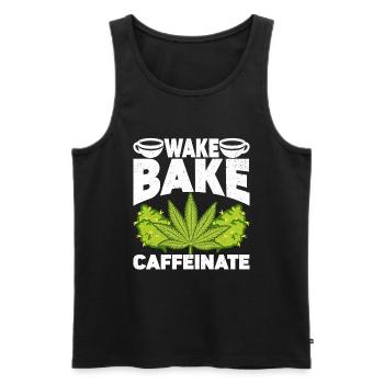 Weed Coffee Cannabis Stoner Koffein Ganja - Männer Premium Bio Tank Top - Schwarz - Vorne - Michal (187cm)