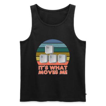 PC Video Gamer Computer Nerd Gaming WASD - Men's Premium Organic Tank Top - black - Front - Michal (187cm)