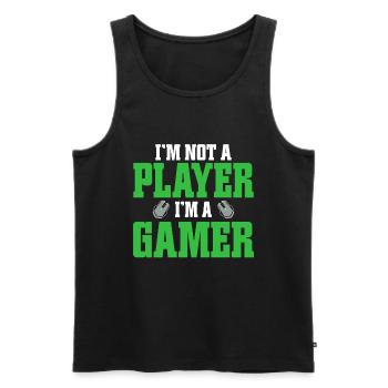 PC Video Gamer Computer Nerd Gaming WASD - Men's Premium Organic Tank Top - black - Front - Michal (187cm)