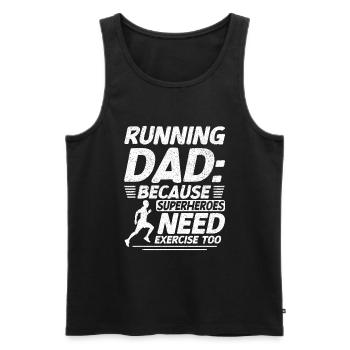 Running Dad Marathon Runner Trainer Marathoner - Männer Premium Bio Tank Top - Schwarz - Vorne - Michal (187cm)