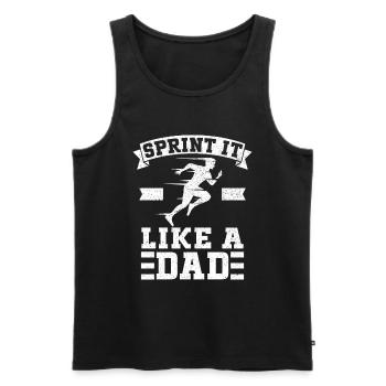 Running Dad Marathon Runner Trainer Marathoner - Männer Premium Bio Tank Top - Schwarz - Vorne - Michal (187cm)