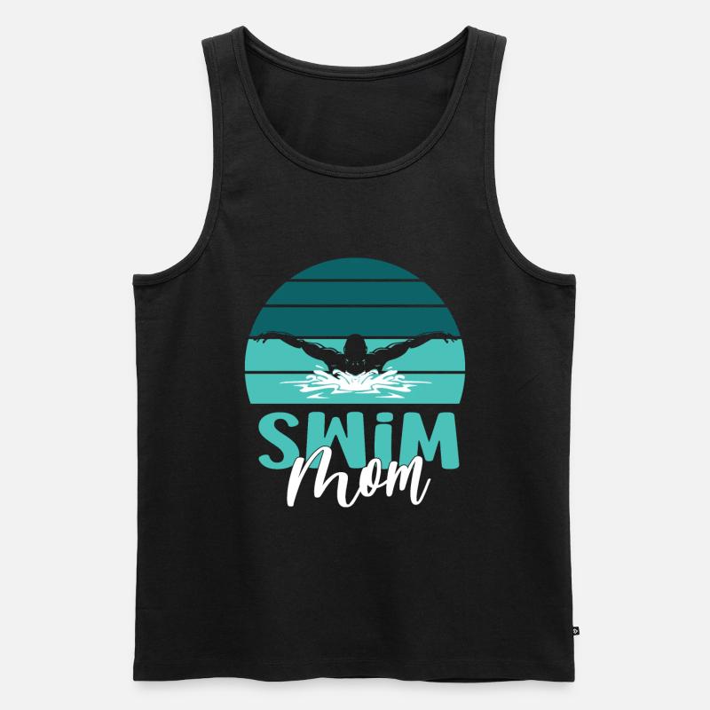 Schwimmschwimmer Mom Swim Mutter - Männer Premium Bio Tank Top - Schwarz