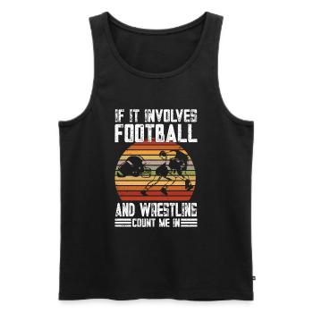 Funny Football And Wrestling Wrestler - Men's Premium Organic Tank Top - black - Front - AI Model Male 178 light (178cm)