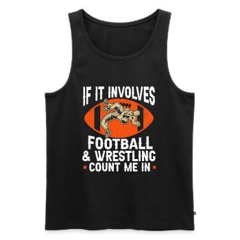 Funny Football And Wrestling Wrestler - Men's Premium Organic Tank Top - black - Front - AI Model Male 178 light (178cm)