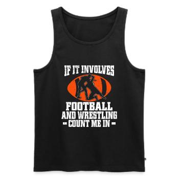 Funny Football And Wrestling Wrestler - Men's Premium Organic Tank Top - black - Front - AI Model Male 178 light (178cm)