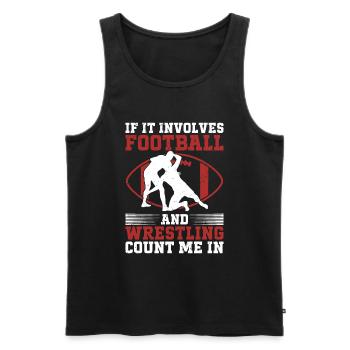 Funny Football And Wrestling Wrestler - Men's Premium Organic Tank Top - black - Front - AI Model Male 178 light (178cm)