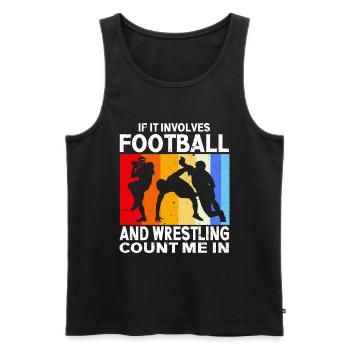 Funny Football And Wrestling Wrestler - Men's Premium Organic Tank Top - black - Front - AI Model Male 178 light (178cm)