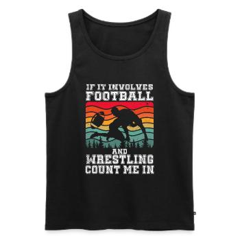 Funny Football And Wrestling Wrestler - Men's Premium Organic Tank Top - black - Front - AI Model Male 178 light (178cm)