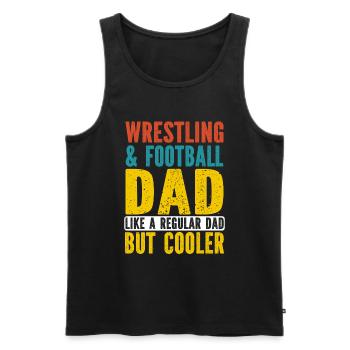 J’ai deux titres : Wrestling Dad et Football Dad - Débardeur bio Premium Homme - noir - Devant - Michal (187cm)