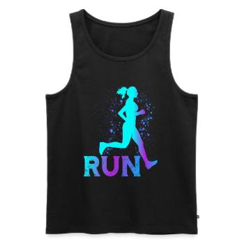 Runner Girls Running Cross Country Track Marathon - Männer Premium Bio Tank Top - Schwarz - Vorne - Michal (187cm)