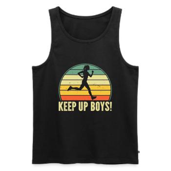 Runner Girls Running Cross Country Track Marathon - Männer Premium Bio Tank Top - Schwarz - Vorne - Michal (187cm)