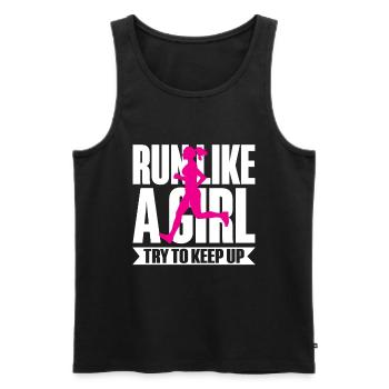 Runner Girls Running Cross Country Track Marathon - Männer Premium Bio Tank Top - Schwarz - Vorne - Michal (187cm)