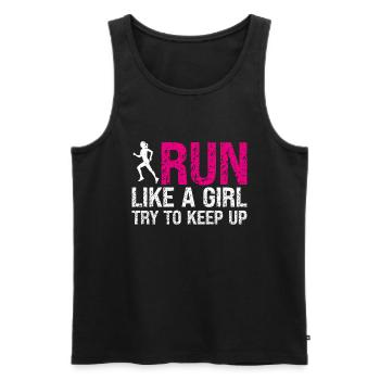 Runner Girls Running Cross Country Track Marathon - Männer Premium Bio Tank Top - Schwarz - Vorne - Michal (187cm)
