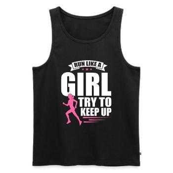 Runner Girls Running Cross Country Track Marathon - Männer Premium Bio Tank Top - Schwarz - Vorne - Michal (187cm)
