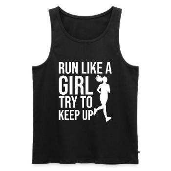 Runner Girls Running Cross Country Track Marathon - Männer Premium Bio Tank Top - Schwarz - Vorne - Michal (187cm)