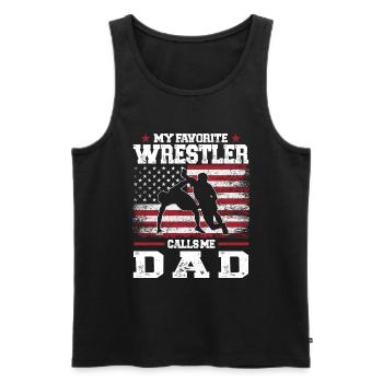 Wrestling Dad Wrestler Männer Vatertag - Männer Premium Bio Tank Top - Schwarz - Vorne - Michal (187cm)