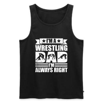 Wrestling Dad Wrestler Männer Vatertag - Männer Premium Bio Tank Top - Schwarz - Vorne - Michal (187cm)