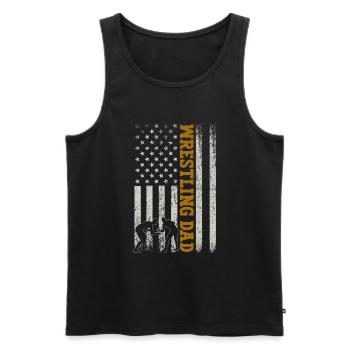 Wrestling Dad Wrestler Männer Vatertag - Männer Premium Bio Tank Top - Schwarz - Vorne - Michal (187cm)