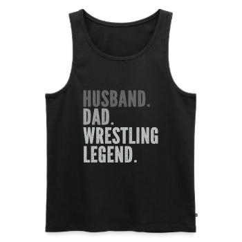 Wrestling Dad Wrestler Männer Vatertag - Männer Premium Bio Tank Top - Schwarz - Vorne - Michal (187cm)