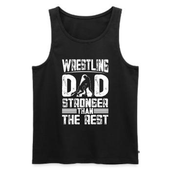Wrestling Dad Wrestler Männer Vatertag - Männer Premium Bio Tank Top - Schwarz - Vorne - Michal (187cm)